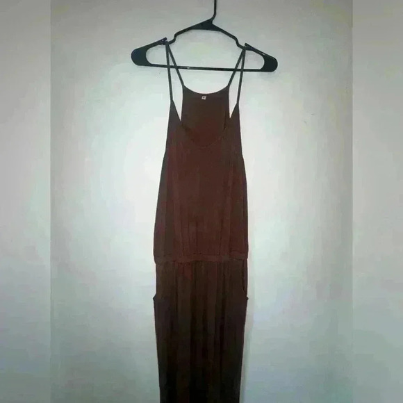 Lacozy Cotton Jumpsuit with Pockets in Dark Brown, Medium - Picture 2 of 5